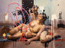 Breakup by Christian Hook - Original Painting on Box Board sized 32x23 inches. Available from Whitewall Galleries